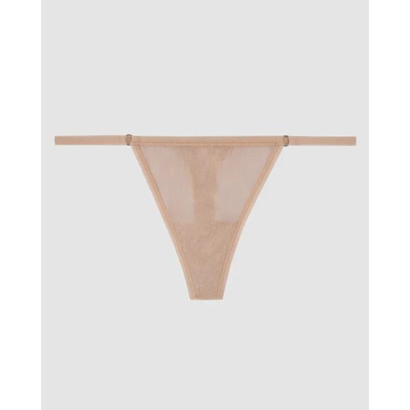 On Gossamer Women's Mesh String Thong, Champagne, Size M/L 0442 - Picture 2 of 2